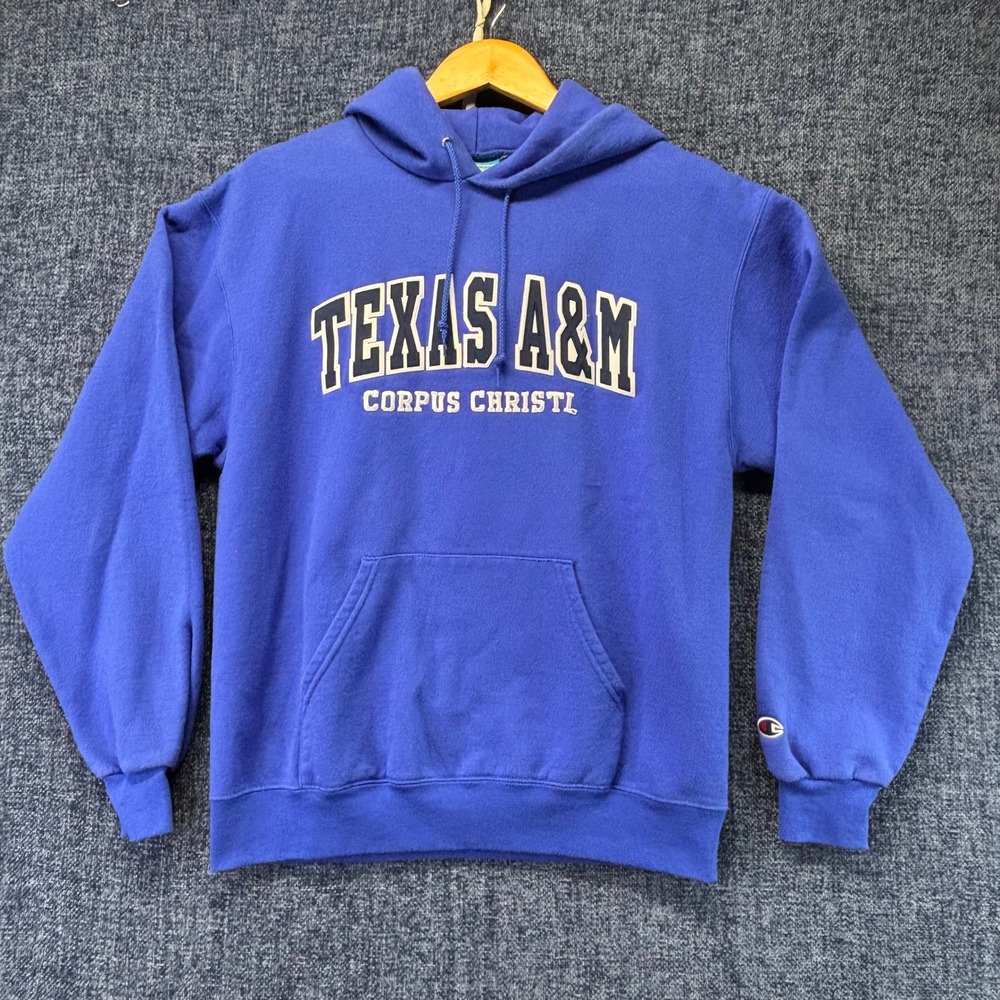 Texas A&M Corpus Christi Hoodie Mens Medium Blue Cotton Blend Regular Champion